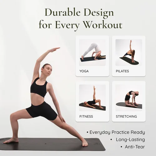 Vista 5 de Tapete de Yoga en forma de arco, goma de poliuretano ecológico, tapete de ejercicio antideslizante para Yoga, Pilates, entrenamiento en casa
