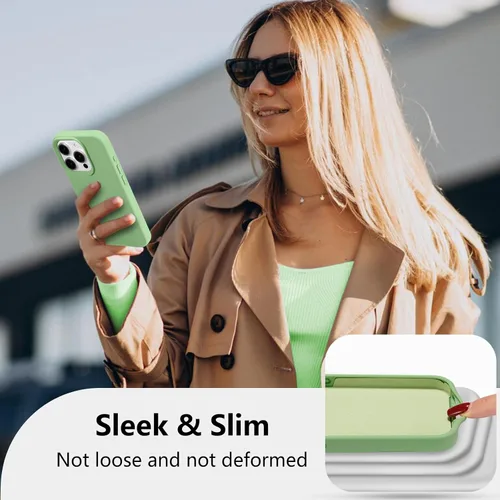Vista 46 de Funda magnética de silicona para iPhone 13 Pro, color blanco antiguo [Compatible con Magsafe] [Forro de microfibra suave antiarañazos], funda