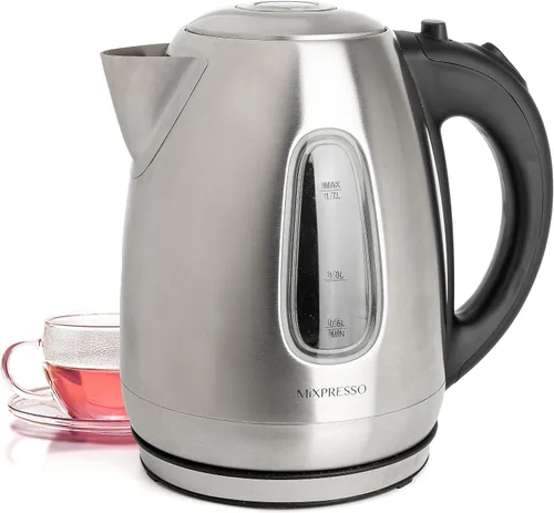 Vista 11 de Mixpresso - Tetera eléctrica de acero inoxidable rojo, 1,7 L, 1500 W