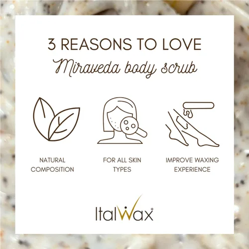Vista 3 de Miraveda by Italwax - Exfoliante de almendras - 8.5 fl oz / 8.45 onzas líquidas - Con aceite de coco y almendras - Ideal para el cuidado de las manos
