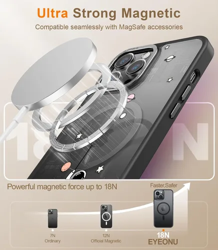 Vista 2 de Goodon para iPhone 15 Pro Max con protector de pantalla de privacidad, compatible con Magsafe, funda translúcida mate a prueba de golpes - Linda