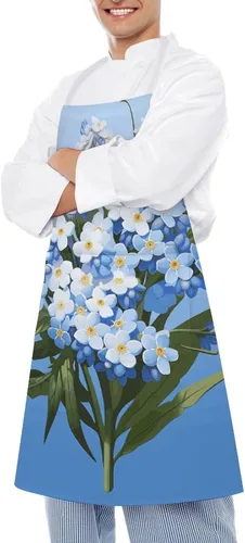 Vista 4 de MUSM Do Not Forget Me Apron，Classic Vintage Funny with Pockets Aprons,Adjustable Bib Waterdrop Resistant for Kitchen Cooking Restaurant BBQ Painting