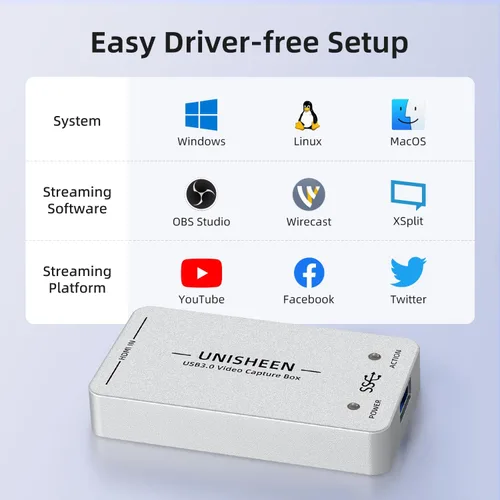 Vista 6 de Tarjeta de captura de video HDMI 1080P60, dispositivo de captura de video HDMI USB 3.0, Full HD para grabación de juegos, transmisión en vivo