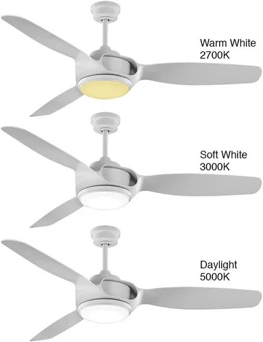 Vista 3 de Sedgewood - Ventilador de techo LED integrado de 60 pulgadas que cambia de color blanco mate con kit de luz y control remoto