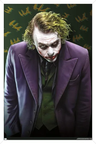 Vista 10 de Trends International DC Comics - Póster de pared The Joker - The Dark Knight, 14.725 x 22.375 pulgadas, versión enmarcada de madera de granero