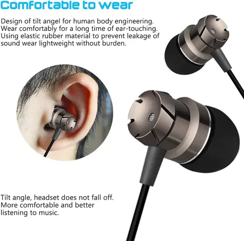 Vista 7 de SourceTon Paquete de 3 auriculares con control remoto y micrófono, aislamiento de ruido estéreo en el oído sin enredos para teléfonos inteligentes 1