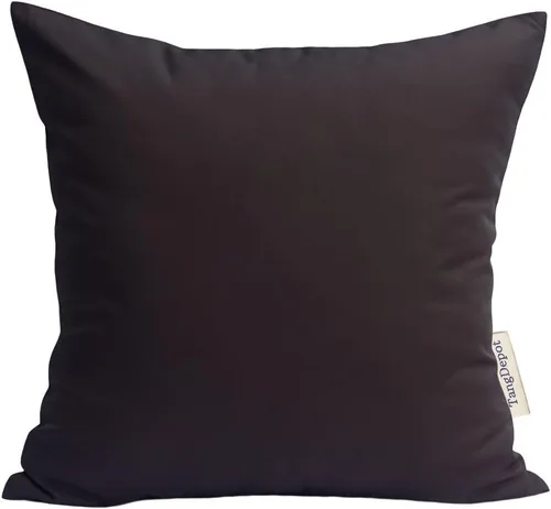 Vista 4 de TangDepot Fundas de almohada sólidas de seda sintética duradera, fundas de almohada cuadradas decorativas, fundas de almohada para interiores y Azul