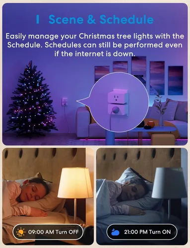 Vista 7 de meross Enchufe inteligente Mini, 15 A y Wi-Fi fiable, compatible con Apple HomeKit, Siri, Alexa, Echo, Google Assistant y Nest Hub, control