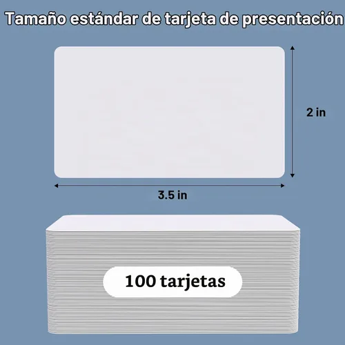 Vista 2 de MaxGear 3.5 x 2 tarjetas de visita en blanco 100 piezas Cartulina blanca de 300 GSM, tarjeta de notas de papel Kraft, tarjetas de agradecimiento
