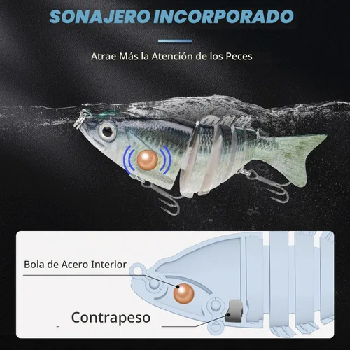 Vista 5 de GOTOUR Jointed Swimbaits, Easy Catch Fishing Lures for Bass Trout Crappie B2-3.2"-0.4oz