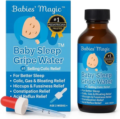 Vista 7 de Bebés Magic T Baby Sleep Gripe Water para aliviar los cólicos y gases del bebé, suave y seguro, apoya la comodidad de los cólicos y los gases
