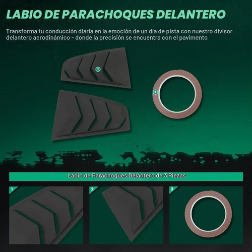 Vista 3 de SCITOO Rejillas de ventilación para ventana lateral trasera en mate negro, compatibles con ABS, para Nissan 350Z 2003-2008