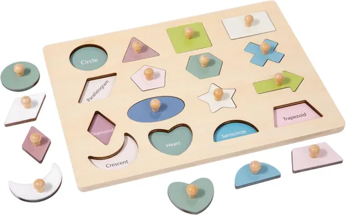 Vista 11 de Juguetes Montessori para bebés de 6 a 12 meses, rompecabezas con forma de madera para niños pequeños de 1 a 3 años, rompecabezas jumbo con perilla