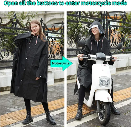 Vista 5 de Impermeable EVA multifuncional, poncho de lluvia transformable Capa de lluvia unisex