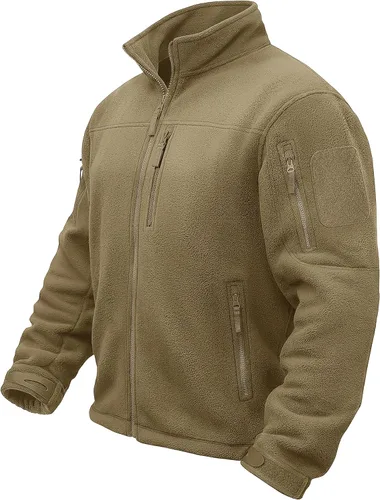 Vista 18 de TACVASEN - Chaqueta de forro polar para hombre, cremallera completa Verde militar