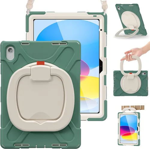 Vista 8 de BRAECN Funda para iPad (A16) de 11ª/10ª generación de 11 pulgadas/10.9 pulgadas 2025/2022, funda de silicona resistente con protector de pantalla