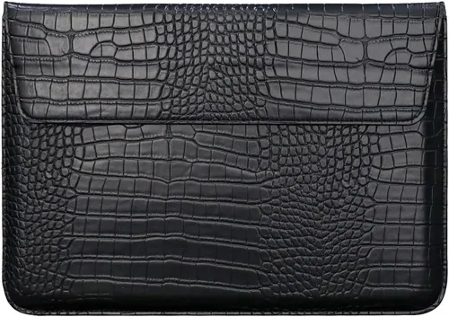 Vista 4 de 13-13.6 "cocodrilo PU cuero portátil manga bolsa de transporte con Marrón oscuro