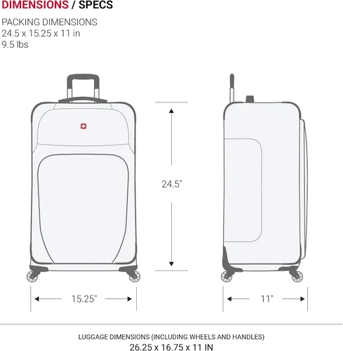 Vista 6 de SwissGear - Equipaje suave expandible Sion con ruedas Negro
