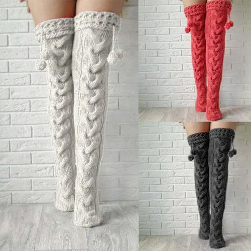 Vista 7 de Juniors Knitting Wool Leg Socks with Good Elasticity Simple to Clean for Home Party Outdoor Wear