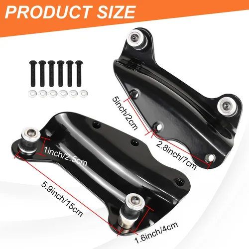 Vista 7 de Kits de hardware de acoplamiento de 4 puntos Soporte de respaldo compatible Negro