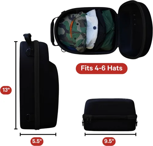 Vista 4 de Onyx - Estuche de viaje para sombrero incluye 2 correas para mochila, Negro -, Negro
