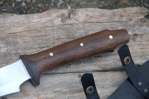 Vista 5 de Machete de hoja de 20" Nepal EGKH Made Libro de Eli, espada de acero de alto carbono, mango de palisandro