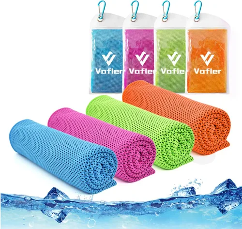 Vista 10 de Toalla de enfriamiento, paquete de 4 toallas de microfibra fría fría para la cabeza, bandana para el cuello (40 x 12 pulgadas) para atletas