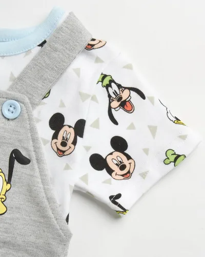 Vista 9 de Disney Conjunto de pantalones cortos para bebé, 2 piezas de Spiderman Mickey Mouse Cars Winnie the Pooh, conjunto corto de camisa corta (0-3M-24M)