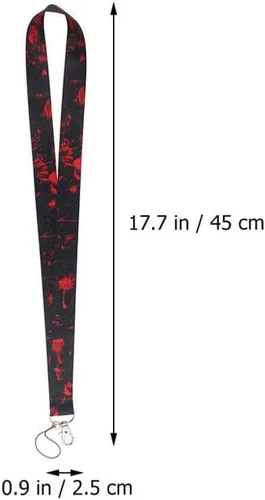 Vista 4 de UKCOCO Correa de teléfono con texto en inglés "Blood Phone Cordon", llavero para llaves, pulsera para mujer, correa de teléfono sangrienta, cordón