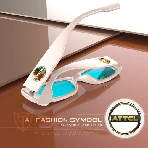 Vista 4 de ATTCL Gafas de sol polarizadas para mujer con marco rectangular moderno y grueso con protección UV