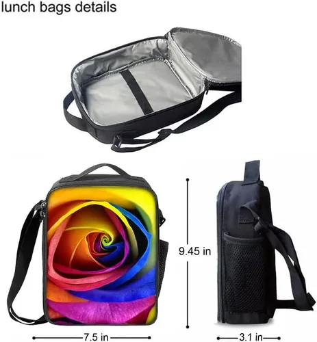 Vista 4 de Bulopur Soccer Love - Juego de mochila personalizada con nombre y número para niños y niñas, 3 unidades, bolsa de almuerzo, estuche de lápices a