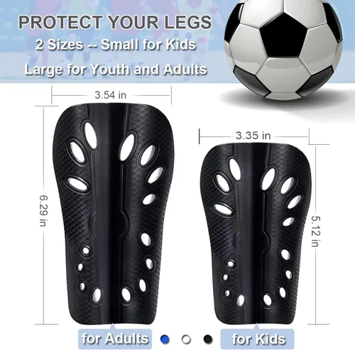 Vista 4 de Youth Soccer Shin Guards for Kids Shin Pads Child Calf Protective Gear Protective Soccer Equipment for Boys Girls Toddler Teenagers 3-15 Years Old