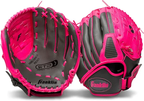 Vista 3 de Franklin Sports Guantes de béisbol para niños, guante de pelota RTP para niños + juego de pelotas, guantes de pelota para niños + niñas, niños +