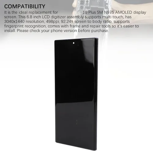 Vista 3 de Pantalla OLED para Note 10 Plus, reemplazo de pantalla para Note 10+ pantalla LCD SM N975U pantalla táctil digitalizador, soporte para huellas