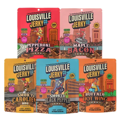 Vista 8 de Louisville Jerky Co. Best Sellers - Paquete variado de cecina vegana, 3