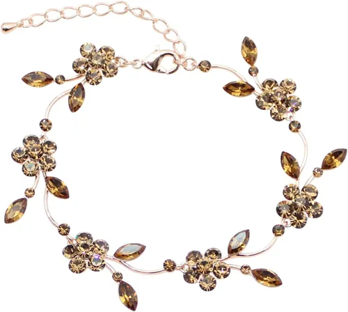 Vista 41 de Faship - Juego de collar y aretes con cristales de imitación florales AB