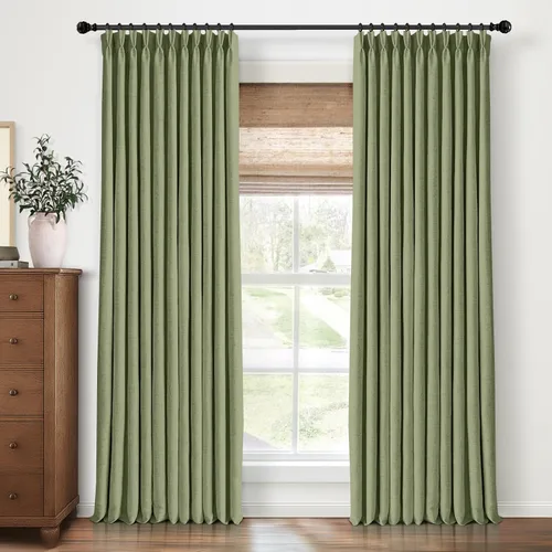 Vista 29 de CAPALOCA Cortinas extra de 60 pulgadas de ancho 100% opacas de 96 pulgadas Desnudo Natural