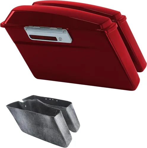 Vista 22 de Alforjas rígidas TCMT con maletero y llaves de cierre para Harley Touring Road King Road Street Glide Ultra Classic FLHT FLHR FLHX 1994-2013