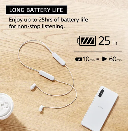 Vista 3 de Sony WI-C100 - Auriculares inalámbricos Bluetooth con micrófono integrado, color negro, (paquete de 2)