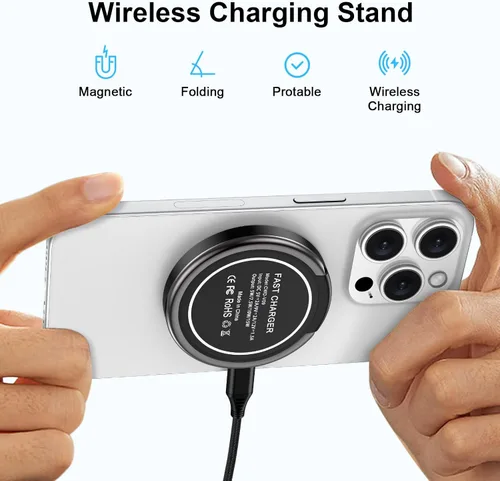 Vista 3 de 15w inalámbrico Qi Android teléfono celular Pad carga rápida compatible para iPhone 15 16 14 13 12 Samsung Galaxy S23 S24 S25 S21 S20 cargador