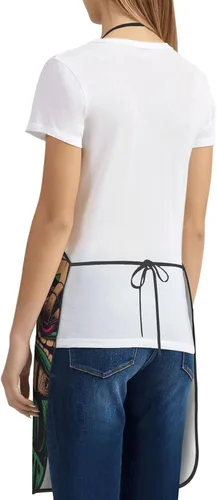 Vista 4 de Tiki - Delantales impermeables para chef, delantales para mujeres, hombres, cocina, cocina, hornear, jardinería, barbacoa, Tiki Máscaras y Flores