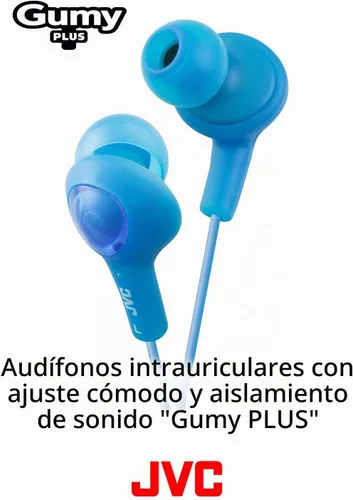 Vista 2 de JVC HAFX5A Gummy Plus audífonos con aislación de sonido, peppermint blue Blanco Coconut