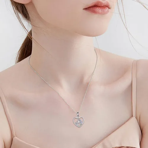 Vista 4 de YFN Regalos de unicornios para niñas, collar con colgante de unicornio de plata de ley 925, joyería de unicornio para hija y niñas