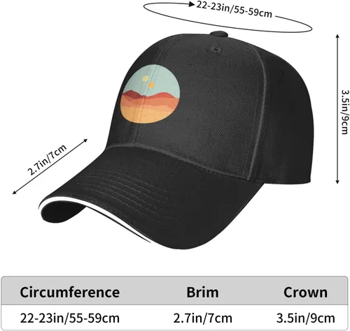 Vista 2 de RUAPIA-Two-Suns-Trucker-Hat, Baseball Cap Dad Hats for Men Women Black