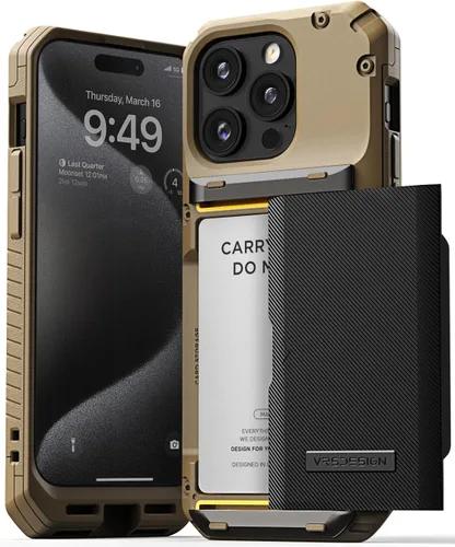 Vista 18 de VRS DESIGN Damda Glide Pro - Funda para iPhone 12 Pro Max, con [4 tarjetas] Premium Robusta [Semiautomática] Funda para tarjeta de crédito