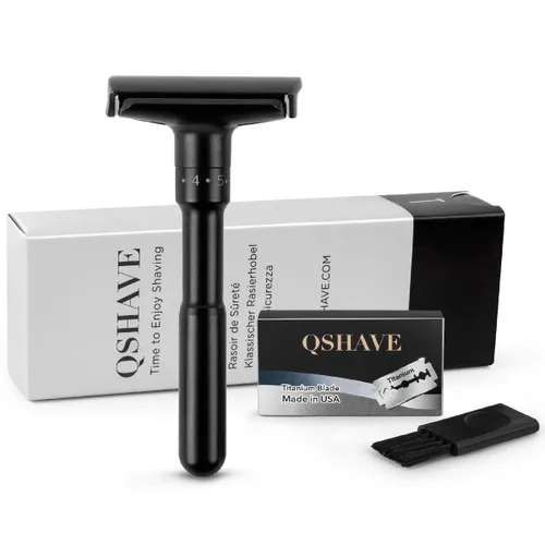 Vista 8 de QSHAVE Juego de maquinilla de afeitar de seguridad de doble borde ajustable (azor)