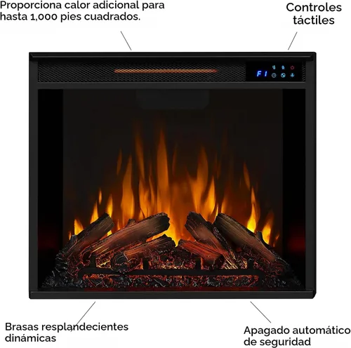 Vista 8 de Real Flame 5950E - Chimenea eléctrica esquinera Chateau, pequeña, color nogal oscuro.