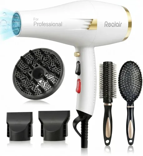 Vista 10 de Secador de pelo de salón, secador de pelo profesional, motor de CA con difusor para mujeres y hombres, secado rápido 5X, potente y silencioso