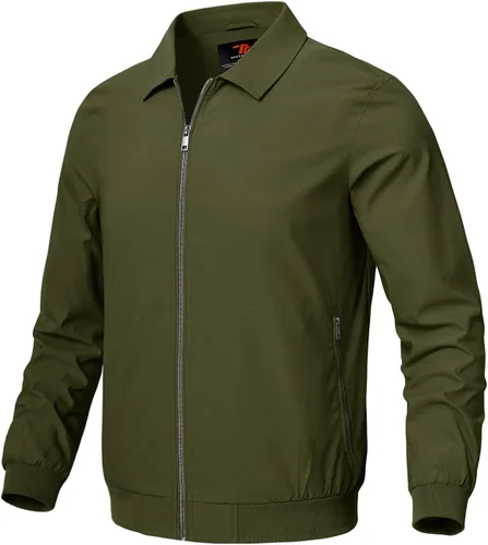 Vista 20 de Rdruko Chaquetas ligeras para hombre Cortavientos de primavera y otoño Chaquetas ligeras Casuales y elegantes con bolsillos