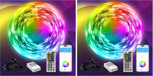 Vista 9 de DAYBETTER - Tiras de luces LED de 110 pies, tiras de iluminación inteligentes con control remoto de aplicación, luces RGB que cambian